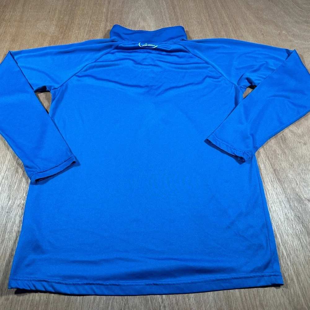 Under Armour HeatGear 1/4 Zip Pullover Blue Long Sleeve Loose Men's Small